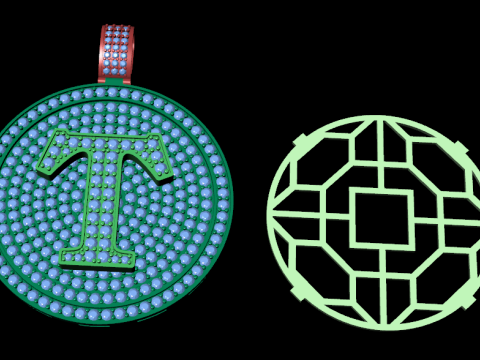 Diamond hiphop pendant 3d render 3Dプリントモデル