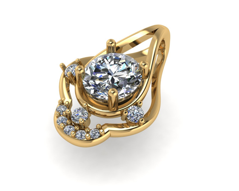 Diamond pendant 3d render 3D-Druckmodell .c4d .max .obj .3ds .fbx .stl .blend