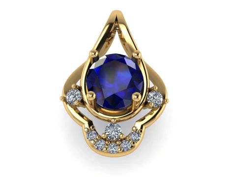 Бриллиантовый кулон 3D рендеринг 3D Принт Модель