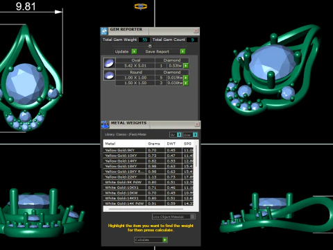 Бриллиантовый кулон 3D рендеринг 3D Принт Модель