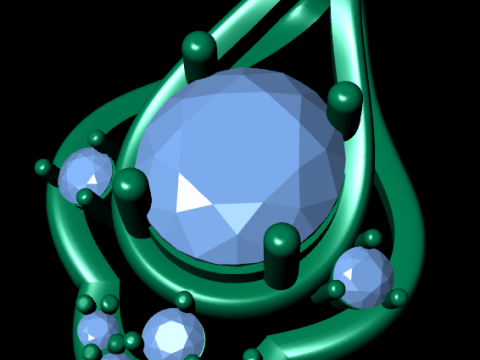 Diamond pendant 3d render 3D-Druckmodell