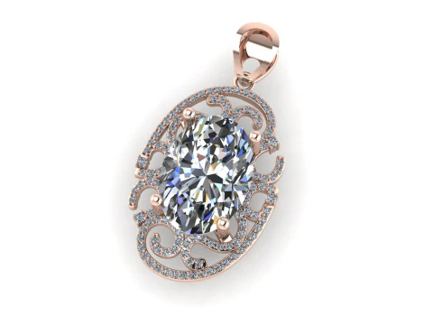 Diamond pendant 3d render 3D Print Model