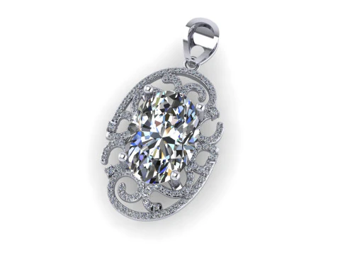 Diamond pendant 3d render 3D Print Model