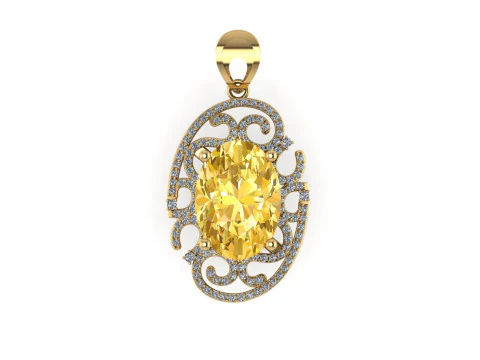 Diamond pendant 3d render 3D Print Model