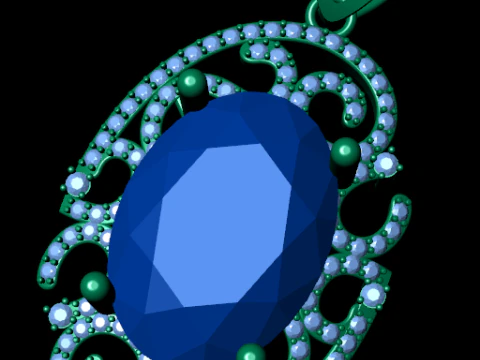 Diamond pendant 3d render 3D Print Model