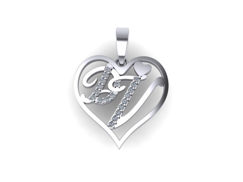 Diamond pendant 3d render - the letter DV Modello di stampa 3D