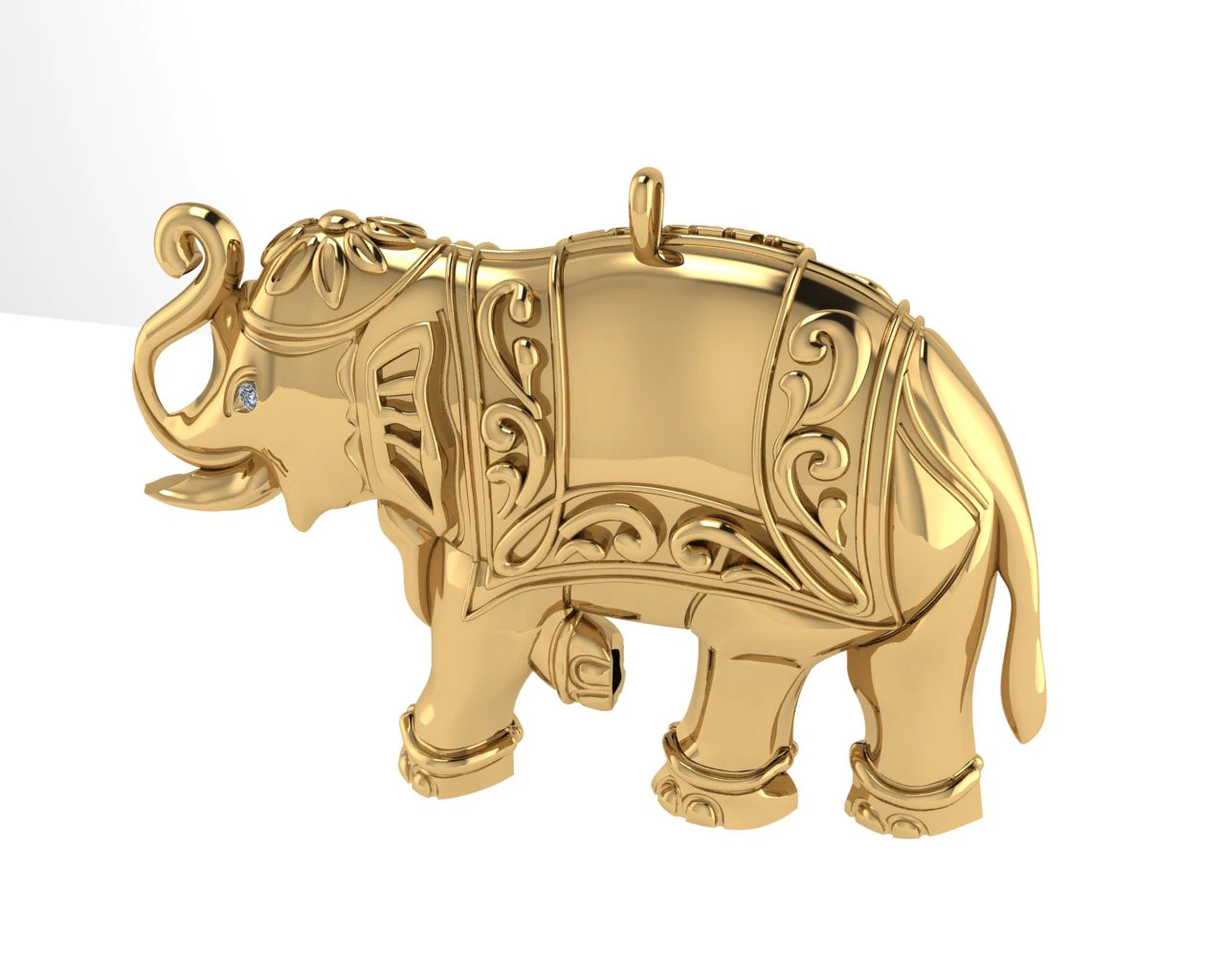 Renderiza&ccedil;&atilde;o 3d de pingente de diamante Modelo de Impressão 3D .c4d .max .obj .3ds .fbx .stl .blend 