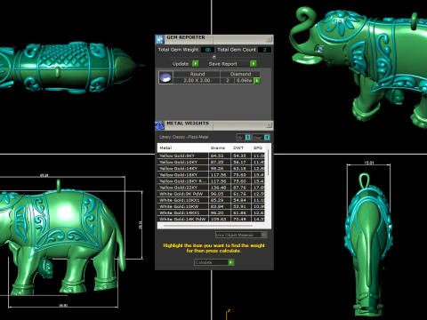 Renderiza&ccedil;&atilde;o 3d de pingente de diamante Modelo de Impressão 3D
