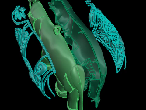 Renderiza&ccedil;&atilde;o 3d de pingente de diamante Modelo de Impressão 3D