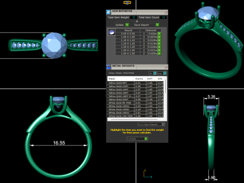 Women diamond engagement ring 3d render 3Dプリントモデル