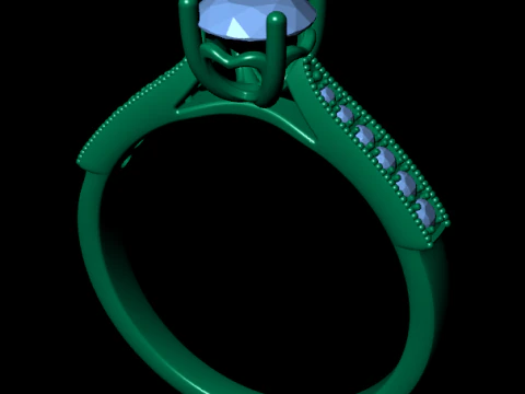 女性ダイヤモンド婚約指輪 3 d レンダリング 3Dプリントモデル