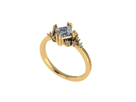 Women diamond engagement ring 3d render 3Dプリントモデル