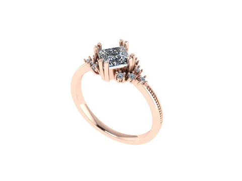 Women diamond engagement ring 3d render 3D Print Model