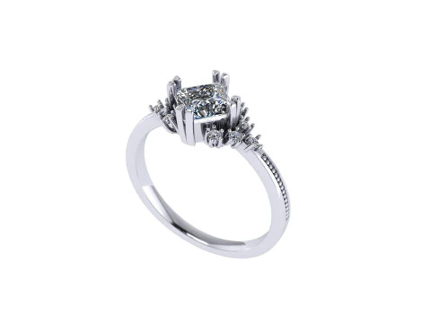 Women diamond engagement ring 3d render 3D Print Model
