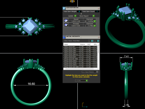 Women diamond engagement ring 3d render 3Dプリントモデル