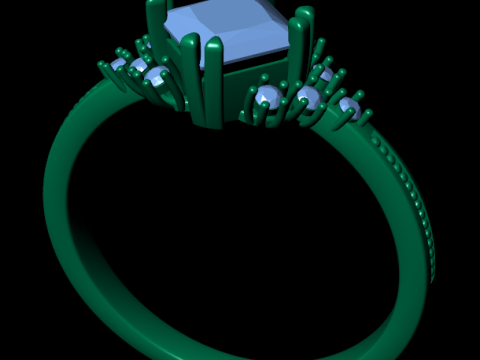 Women diamond engagement ring 3d render 3Dプリントモデル