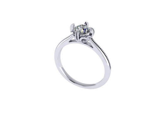 Women diamond engagement ring 3d render Modello di stampa 3D