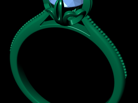 Women diamond engagement ring 3d render Modello di stampa 3D