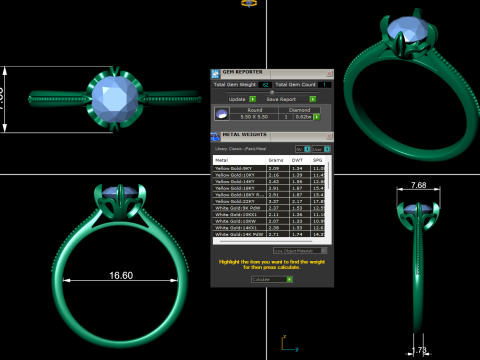 Women diamond engagement ring 3d render Modello di stampa 3D