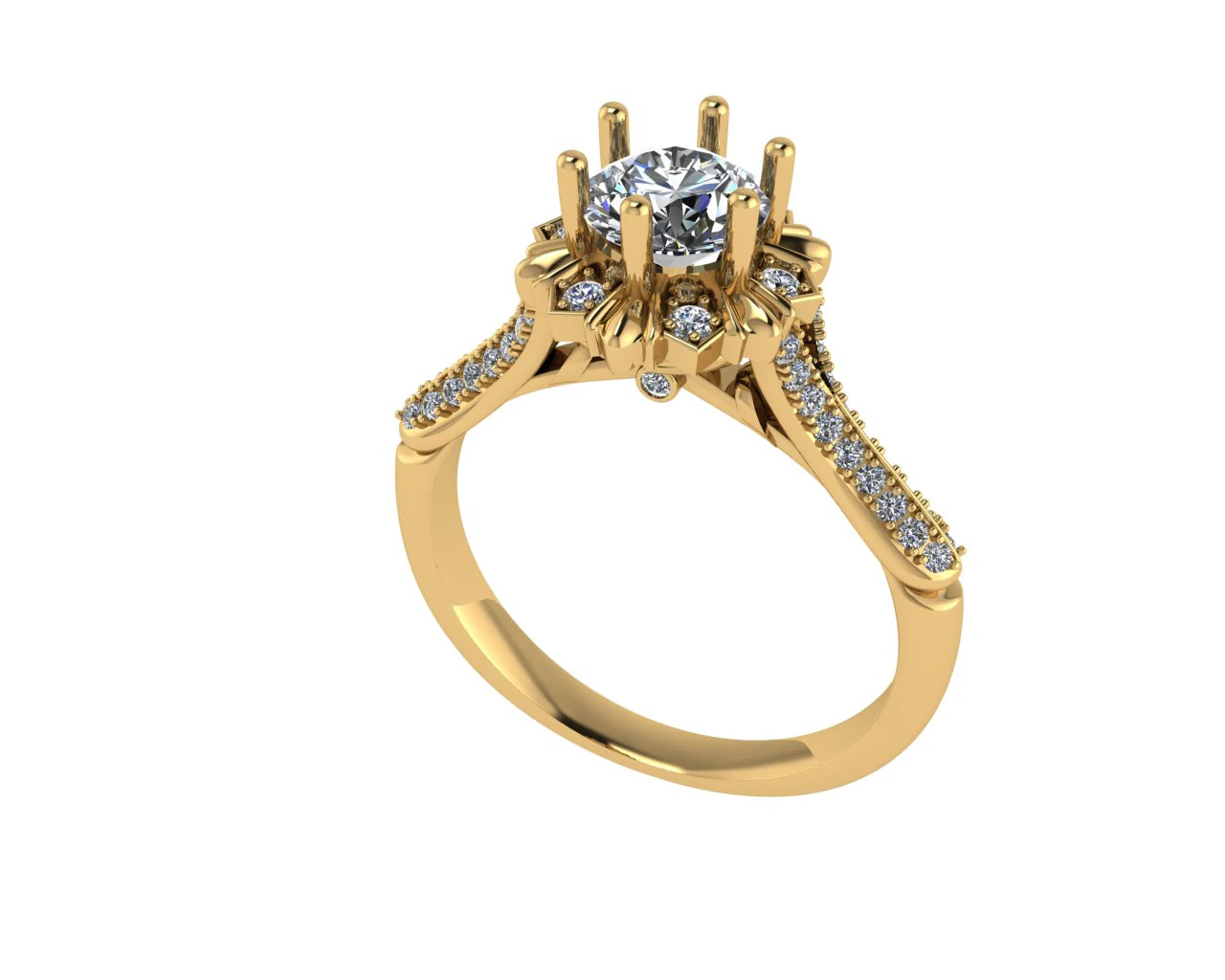 Women diamond engagement ring 3d render 3D Print Model .c4d .max .obj .3ds .fbx .stl .blend