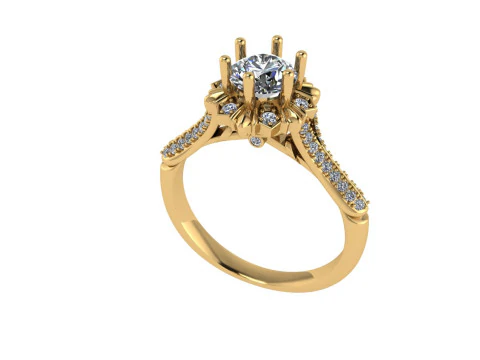 Damski diamentowy pierścionek zaręczynowy renderowania 3D Model do druku 3D