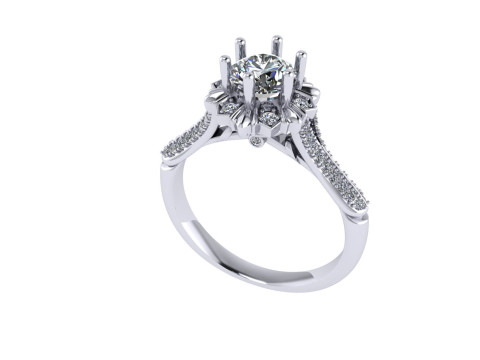 Women diamond engagement ring 3d render 3Dプリントモデル