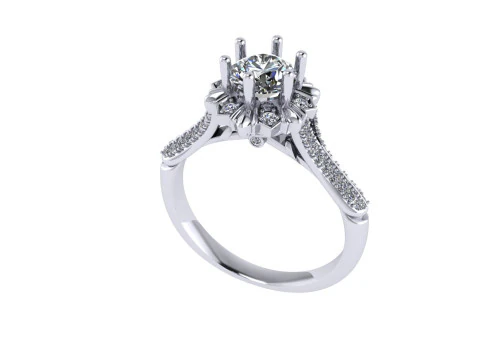Women diamond engagement ring 3d render 3D Print Model