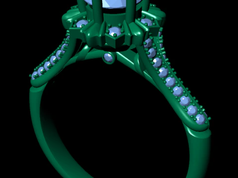 Women diamond engagement ring 3d render 3D Print Model