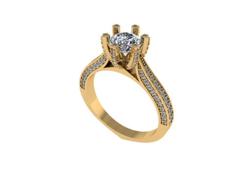 Bague de fiançailles en diamant pour femmes, rendu 3D Modèles 3D en vedette