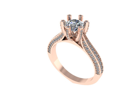 Women diamond engagement ring 3d render 3Dプリントモデル