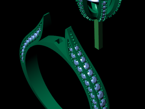 Women diamond engagement ring 3d render 3Dプリントモデル