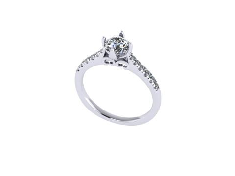Women diamond engagement ring 3d render 3D Baskı Modeli