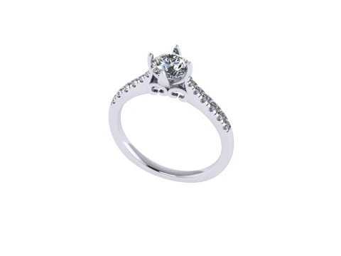 Women diamond engagement ring 3d render 3D Print Model