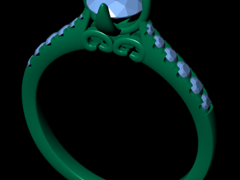 Women diamond engagement ring 3d render 3D Baskı Modeli