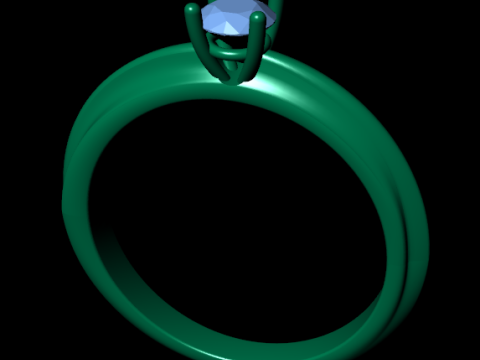 Women diamond engagement ring 3d render Modello di stampa 3D