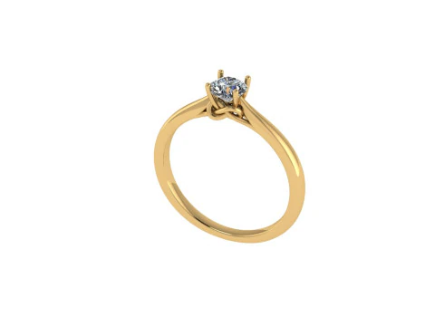 Женское обручальное кольцо с бриллиантом 3D рендеринг 3D Принт Модель