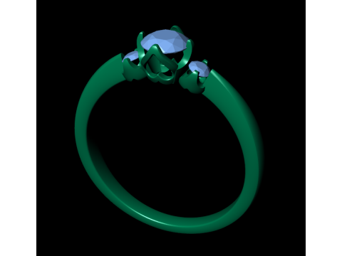 Women diamond engagement ring 3d render 3Dプリントモデル