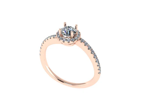 Women diamond engagement ring 3d render 3D Print Model