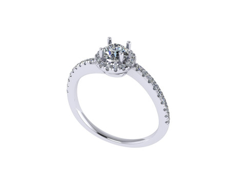 Women diamond engagement ring 3d render 3D Принт Модель