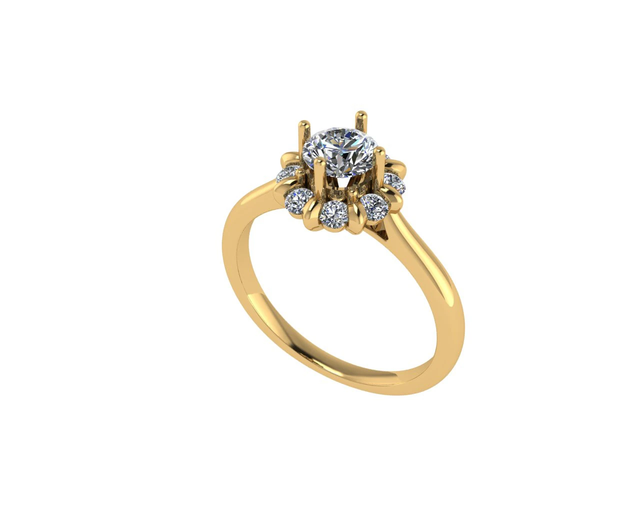 Women diamond engagement ring 3d render 3D Print Model .c4d .max .obj .3ds .fbx .stl .blend 