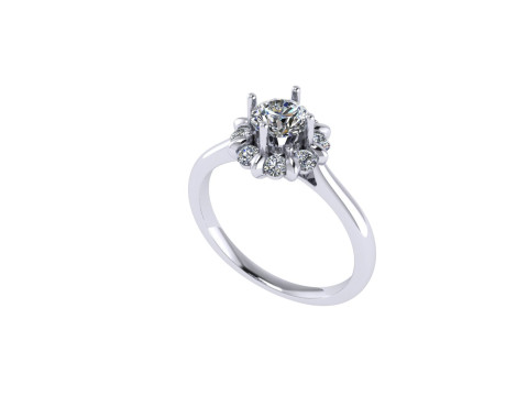 Women diamond engagement ring 3d render 3D Print Model