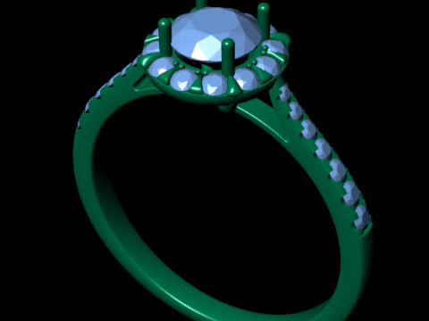 Women diamond engagement ring 3d render 3D Print Model