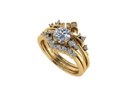 Bague de fiançailles en diamant pour femmes, rendu 3D Modèles 3D en vedette