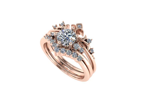 Anel de noivado de diamante feminino renderiza&ccedil;&atilde;o 3d Modelo de Impressão 3D