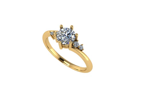 Anel de noivado de diamante feminino renderiza&ccedil;&atilde;o 3d Modelo de Impressão 3D