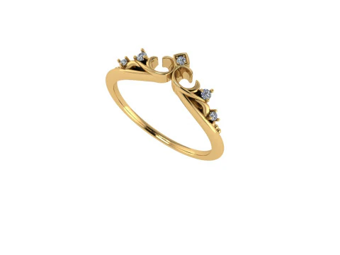 Anel de noivado de diamante feminino renderiza&ccedil;&atilde;o 3d Modelo de Impressão 3D