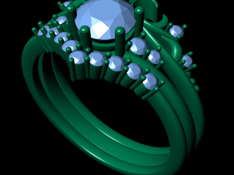 Women diamond engagement ring 3d render 3Dプリントモデル
