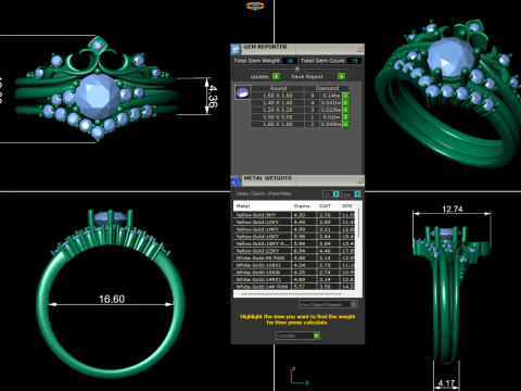Anel de noivado de diamante feminino renderiza&ccedil;&atilde;o 3d Modelo de Impressão 3D
