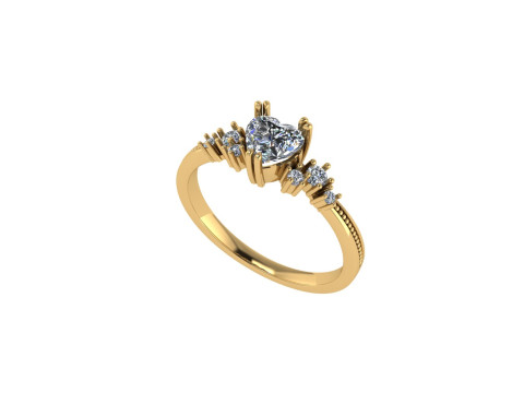Women diamond engagement ring 3d render Modello di stampa 3D