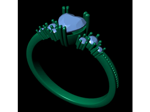 Women diamond engagement ring 3d render 3D Print Model